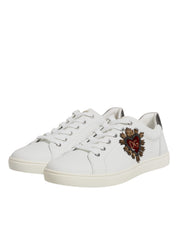 Dolce & Gabbana White Calf Leather Low Top Sneakers