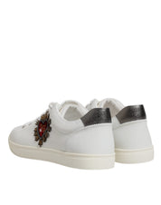 Dolce & Gabbana White Calf Leather Low Top Sneakers