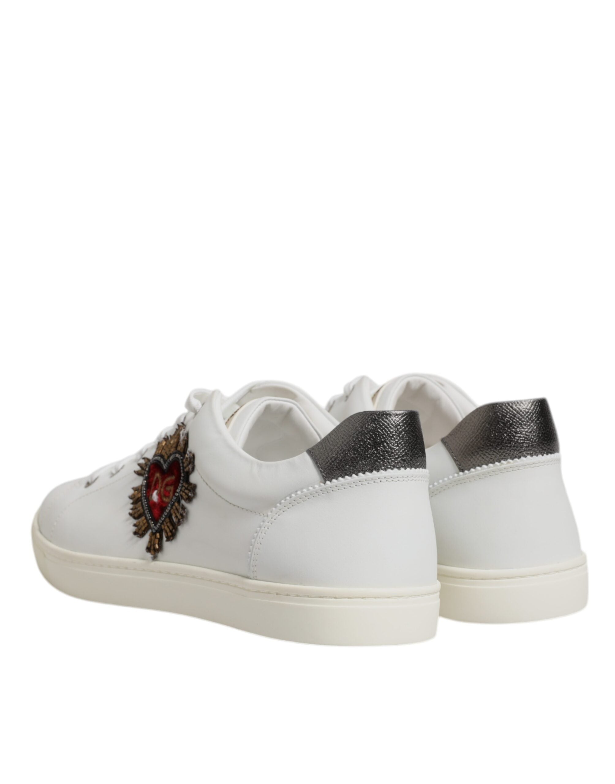 Dolce & Gabbana White Calf Leather Low Top Sneakers