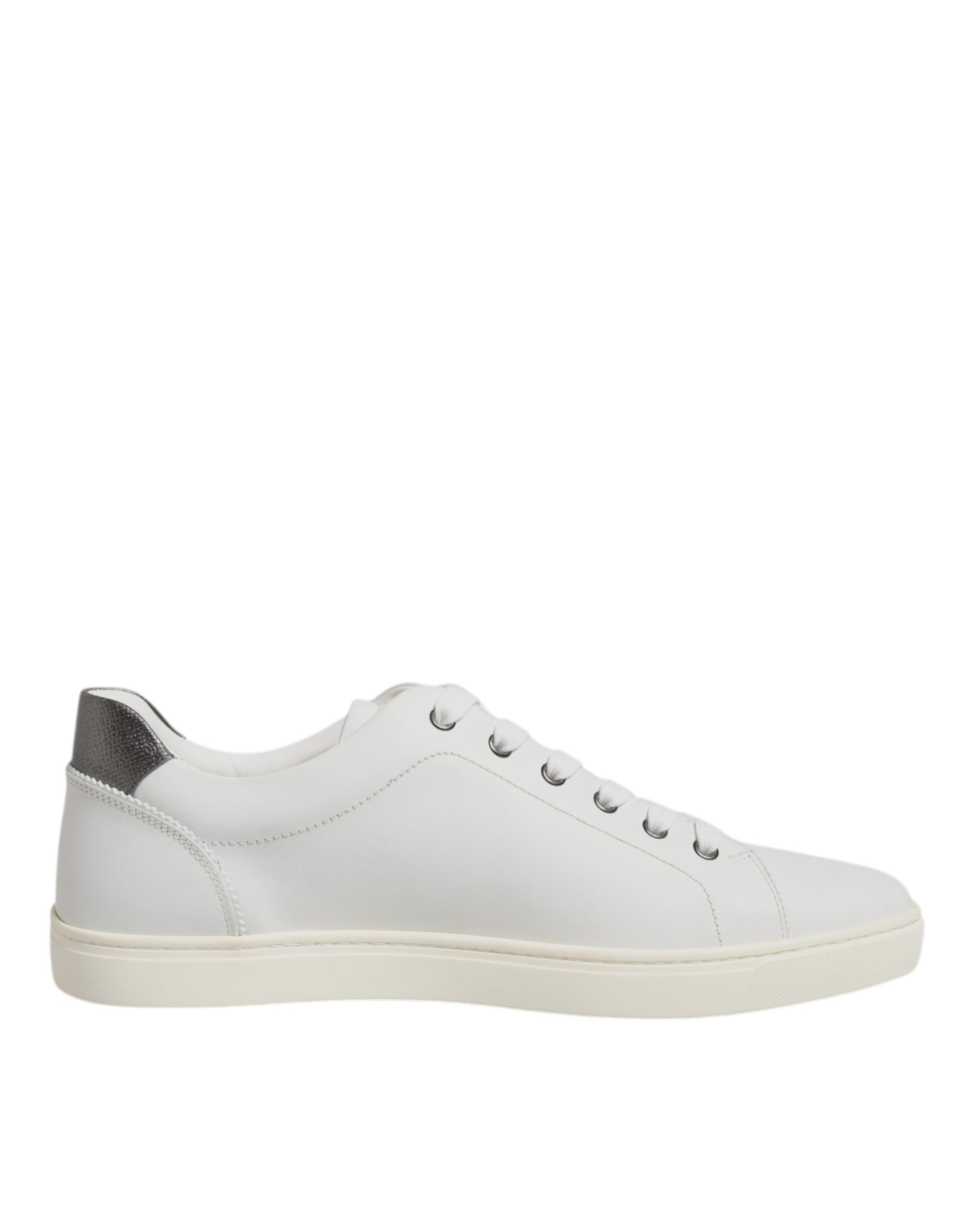 Dolce & Gabbana White Calf Leather Low Top Sneakers