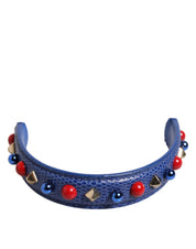 Dolce & Gabbana Blue Calf Leather Shoulder Strap