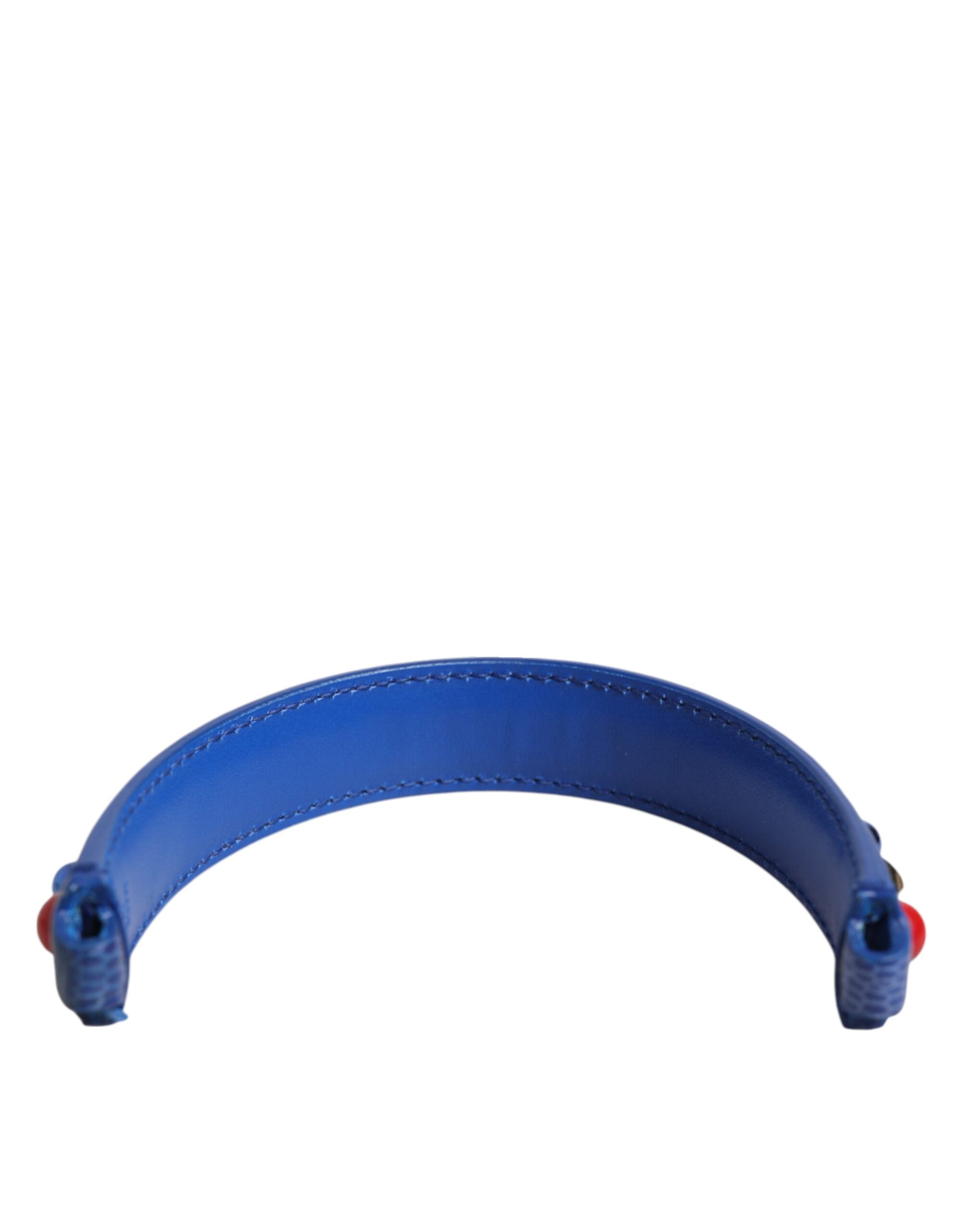 Dolce & Gabbana Blue Calf Leather Shoulder Strap