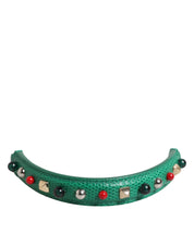 Dolce & Gabbana Green Calf Leather Bag Handle