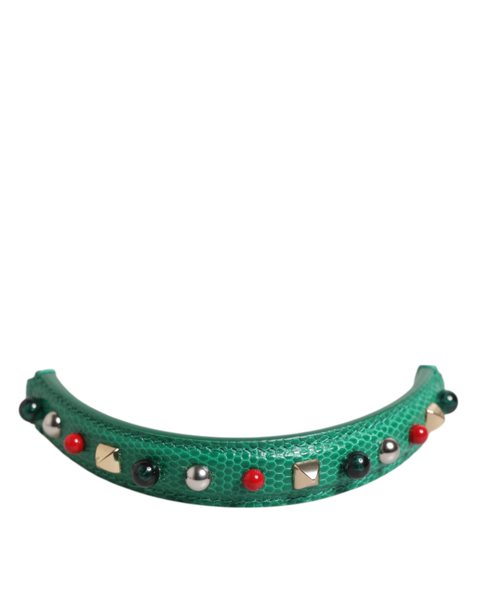 Dolce & Gabbana Green Calf Leather Bag Handle