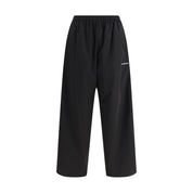 Black Polyester Casual Pants