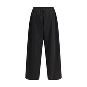 Black Polyester Casual Pants