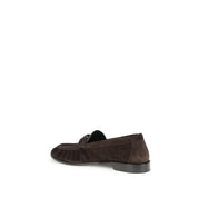 Saint Laurent Brown Calf Leather Slip-On Loafers