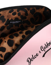 Rosa kuvertväska i nylon med DG-logotyptryck