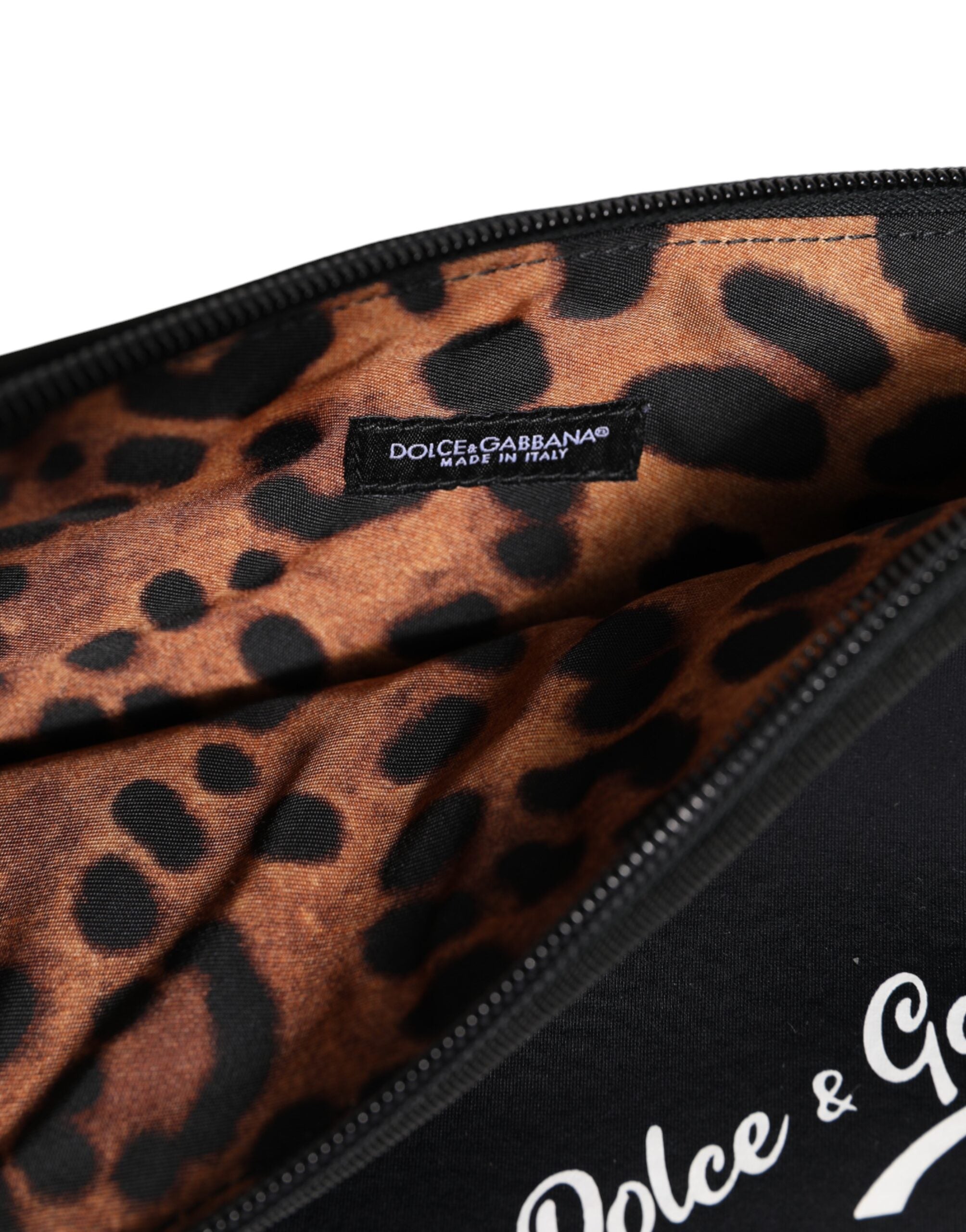 Svart kuvertväska i nylon med DG-logotyptryck