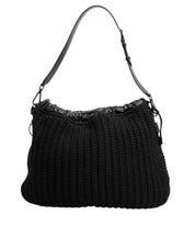 Dolce & Gabbana Black Cashmere Leather Shoulder Bag