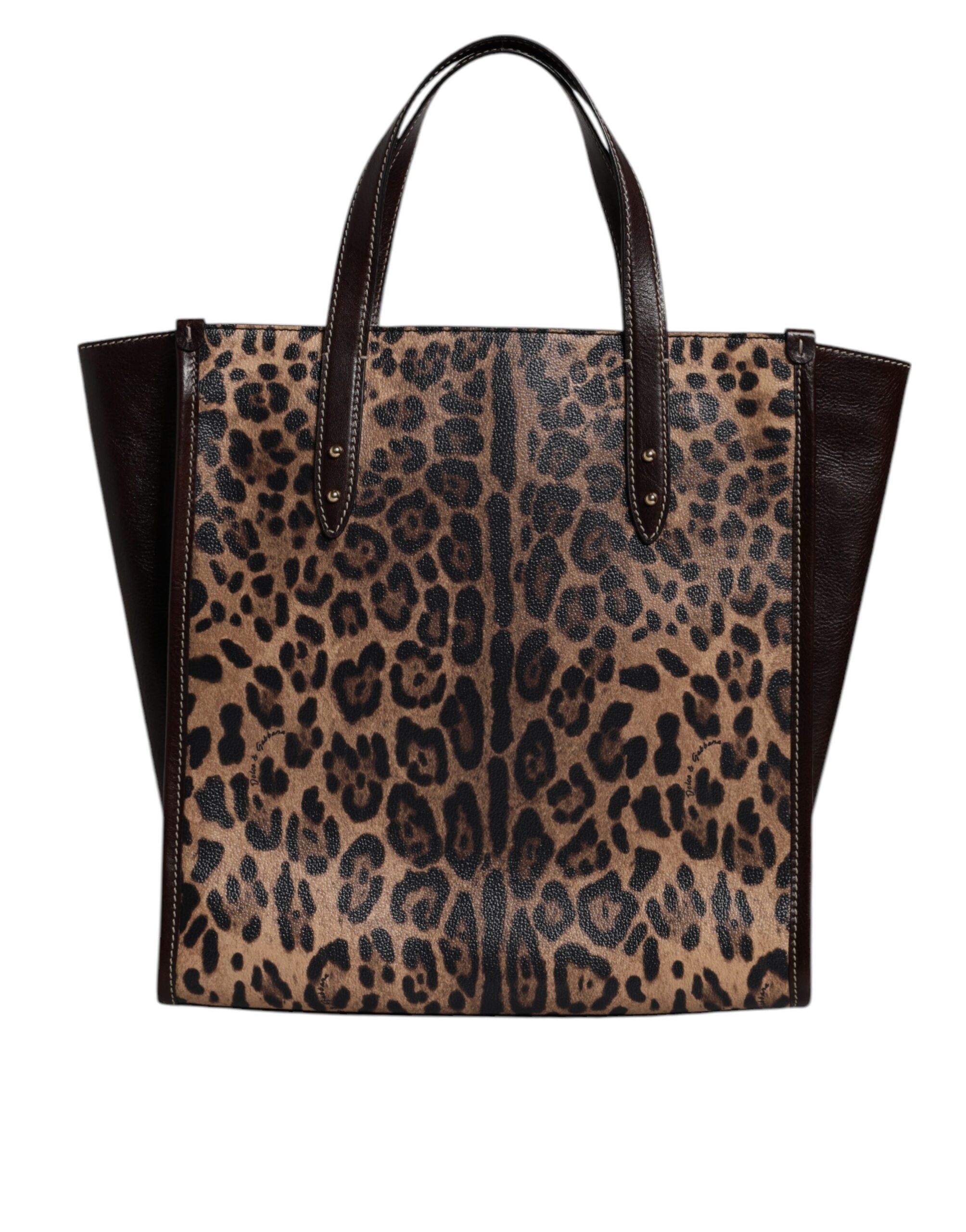 Flerfärgad leopardmönstrad shoppingväska/axelväska för kvinnor.