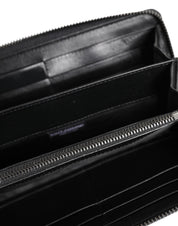 Svartblå exotisk läder Continental clutch plånbok med logotypplakett