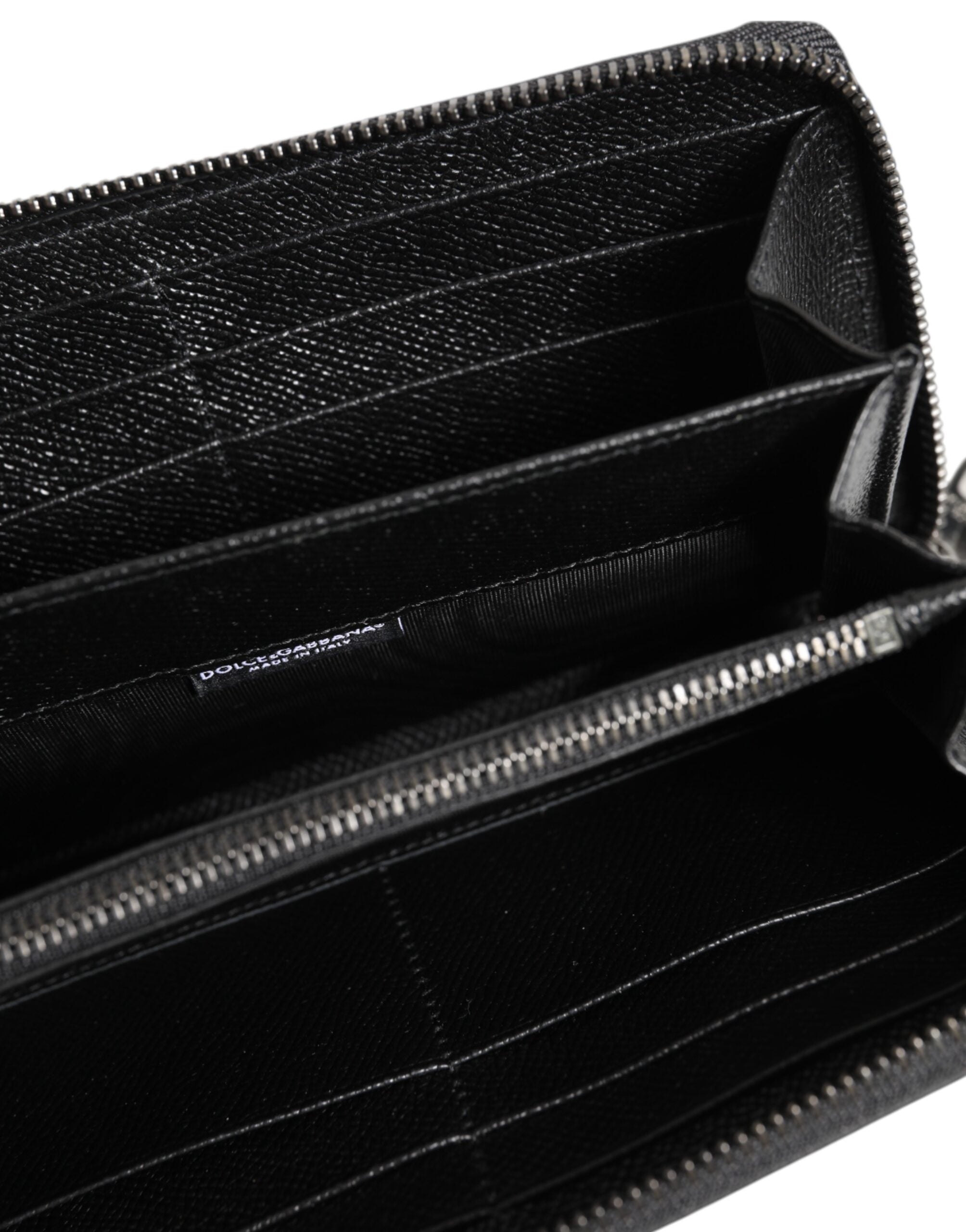Black Leather Zipper Continental Wallet #DGFAMILY
