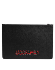 Dolce & Gabbana Black Leather Clutch Pouch Bag