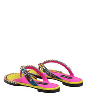 Multicolor Rhinestone Flip Flop Flat Sandals Shoes