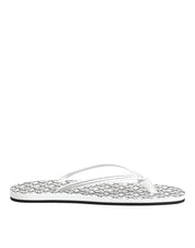 Black White Logo Beachwear Flats Slipper Shoes