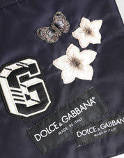 Blue DG Logo Patch Embellished Pouch Clutch Men Borse Bag