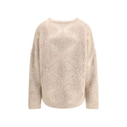 V-ringad tröja i en blandning av cashmere och alpaca