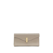 Beige Leather Clutch Bag