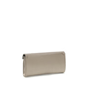 Beige Leather Clutch Bag