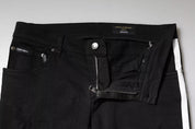 Black Tattered White Lining Skinny Denim Jeans