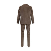 Brown Cotton Two-Piece Suit