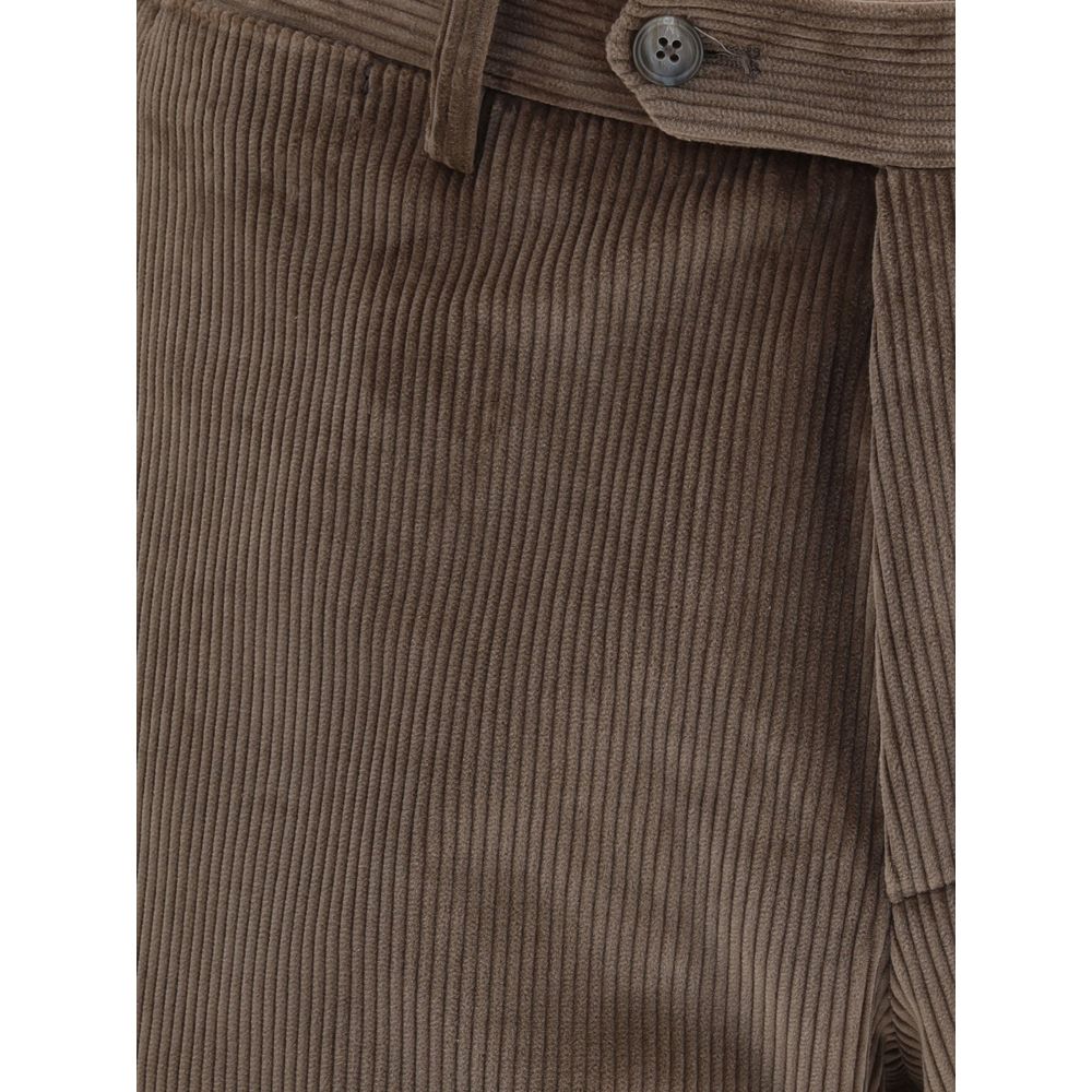 Brown Cotton Two-Piece Suit