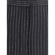 Wide-leg silk Pants with strass