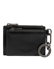 Dolce & Gabbana Black Horse Leather Zipped Card Holder Wallet