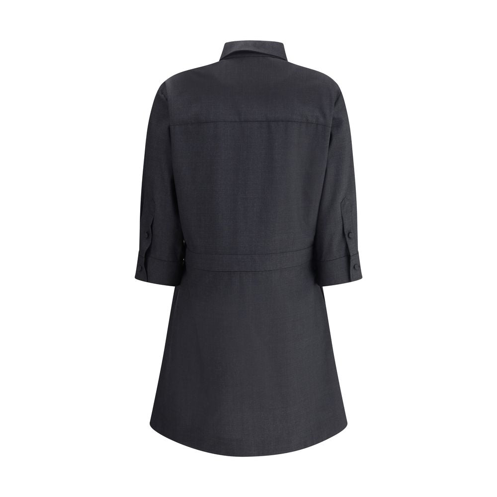 Gray Wool Casual Dress