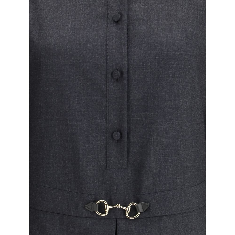 Gray Wool Casual Dress