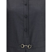Gray Wool Casual Dress