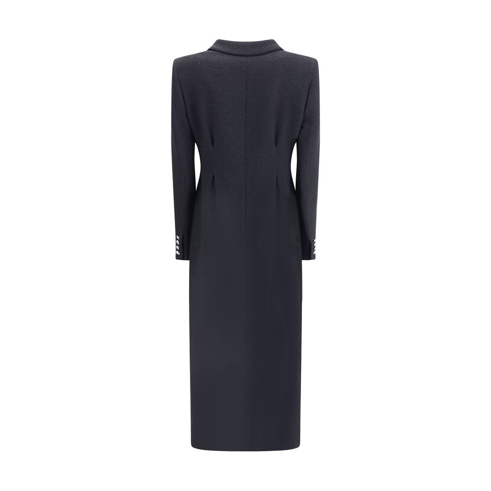 Black Fleece Wool Coat