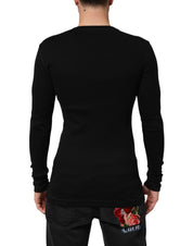 Black Cotton Button Up Men Cardigan Sweater