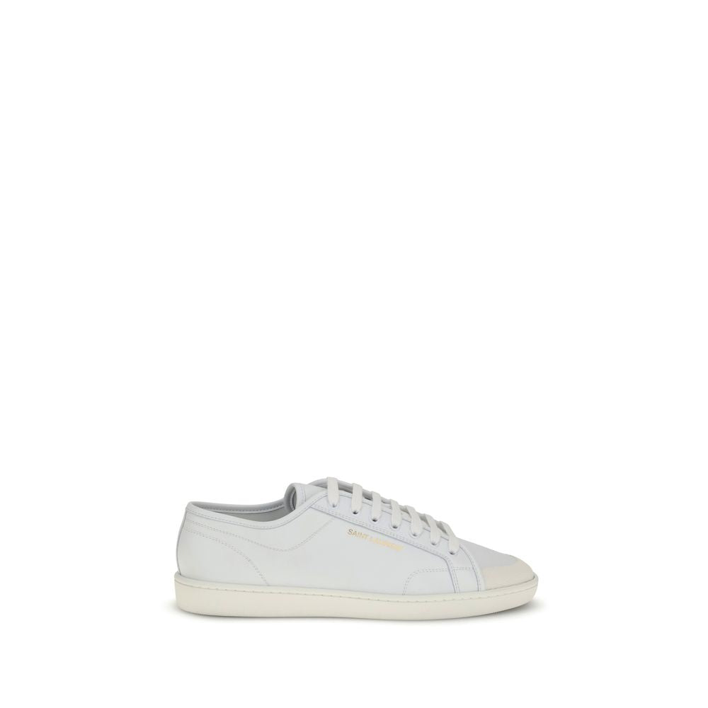 Saint Laurent White Calf Leather Low Top Sneakers