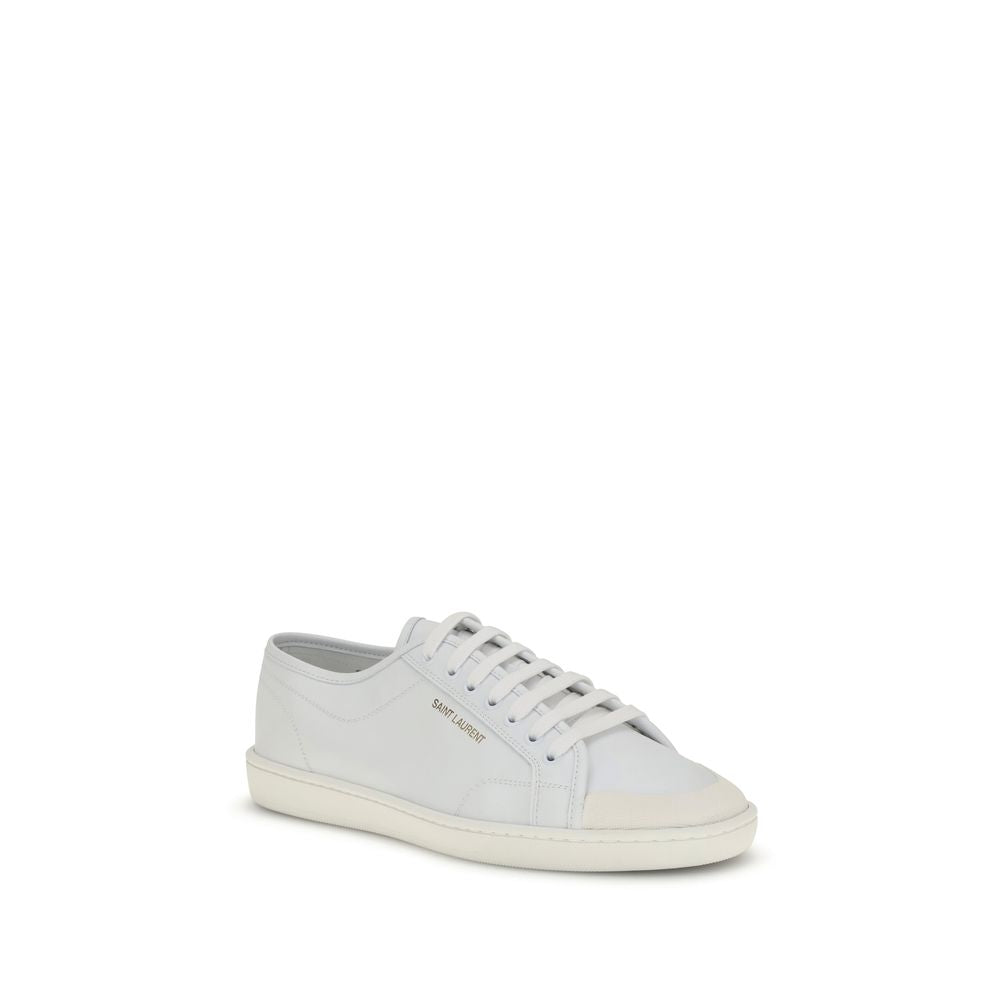 Saint Laurent White Calf Leather Low Top Sneakers