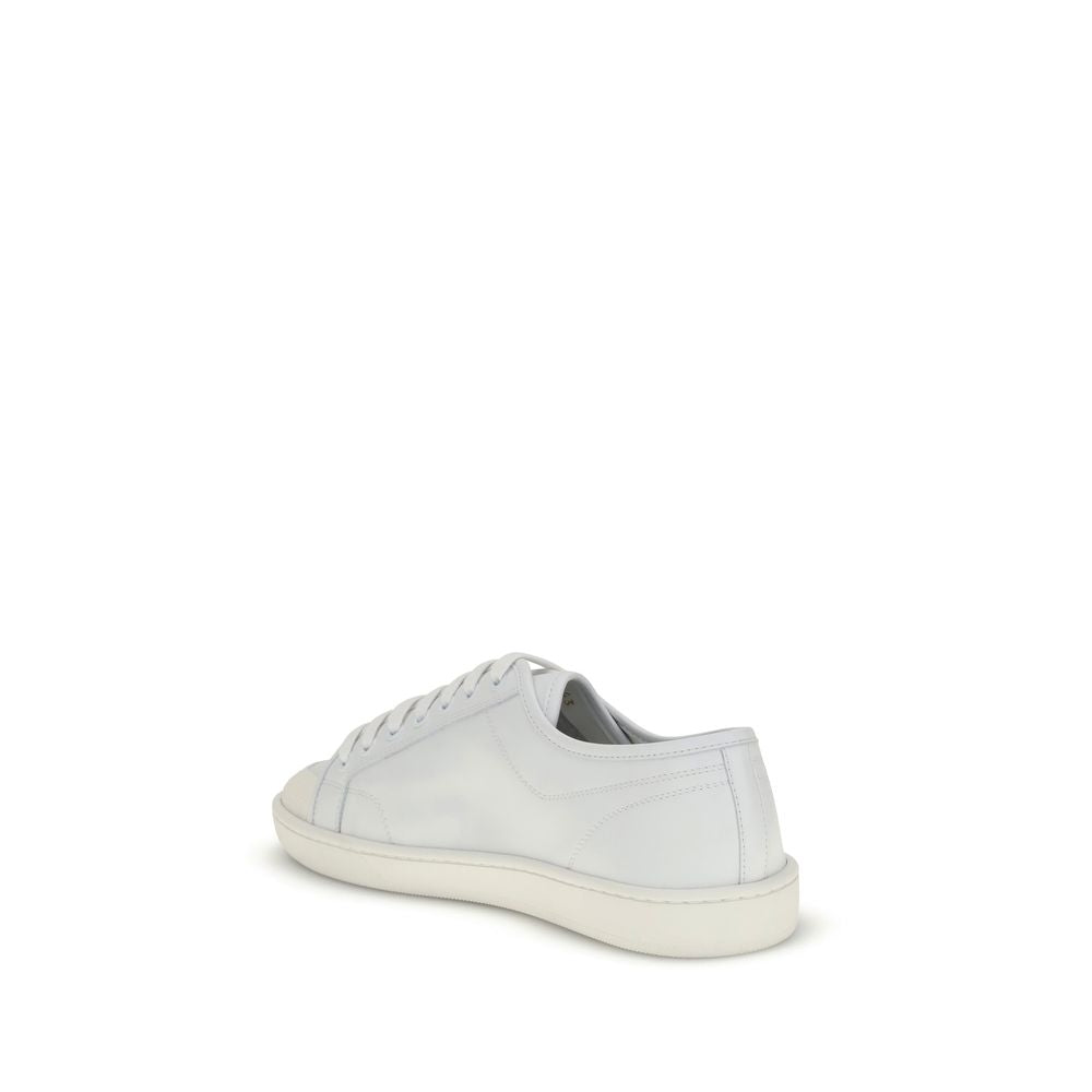 Saint Laurent White Calf Leather Low Top Sneakers