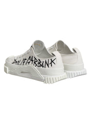 White Logo Graffiti Low Top Sneakers Shoes
