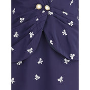 Bow patterned short Dress