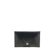 Black Leather Clutch Bag with Squared FF Pouch