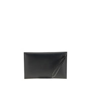 Black Leather Clutch Bag with Squared FF Pouch