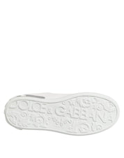 White Purple Leather Low Top Sneakers Shoes