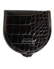Dolce & Gabbana Black American Alligator Leather Coin Purse Wallet