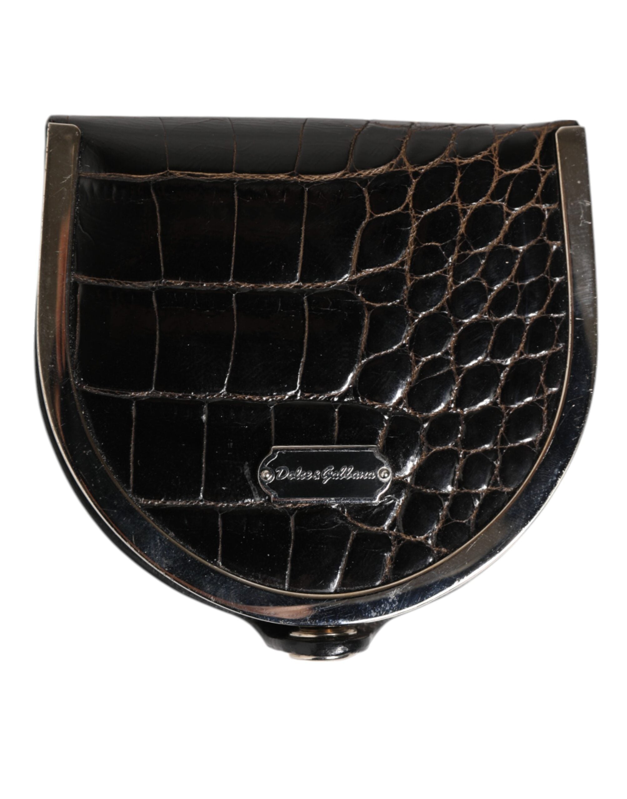 Dolce & Gabbana Black American Alligator Leather Coin Purse Wallet