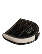 Black Polished Crocodile Leather Mens Coin Purse Wallet