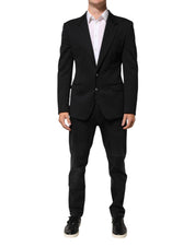 Dark Blue Cotton Men Jacket Coat Blazer Suit