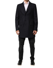 Dark Blue Wool Men Jacket Coat Blazer Suit