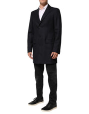 Dark Blue Wool Men Jacket Coat Blazer Suit