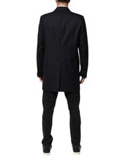 Dark Blue Wool Men Jacket Coat Blazer Suit