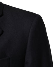 Dark Blue Wool Men Jacket Coat Blazer Suit